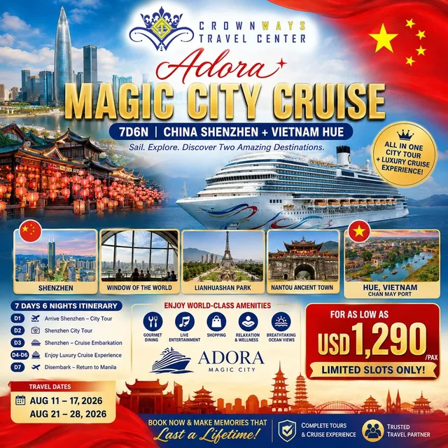 Adora Magic City Cruise: Shenzhen + Hue poster — Shenzhen, China & Hue, Vietnam