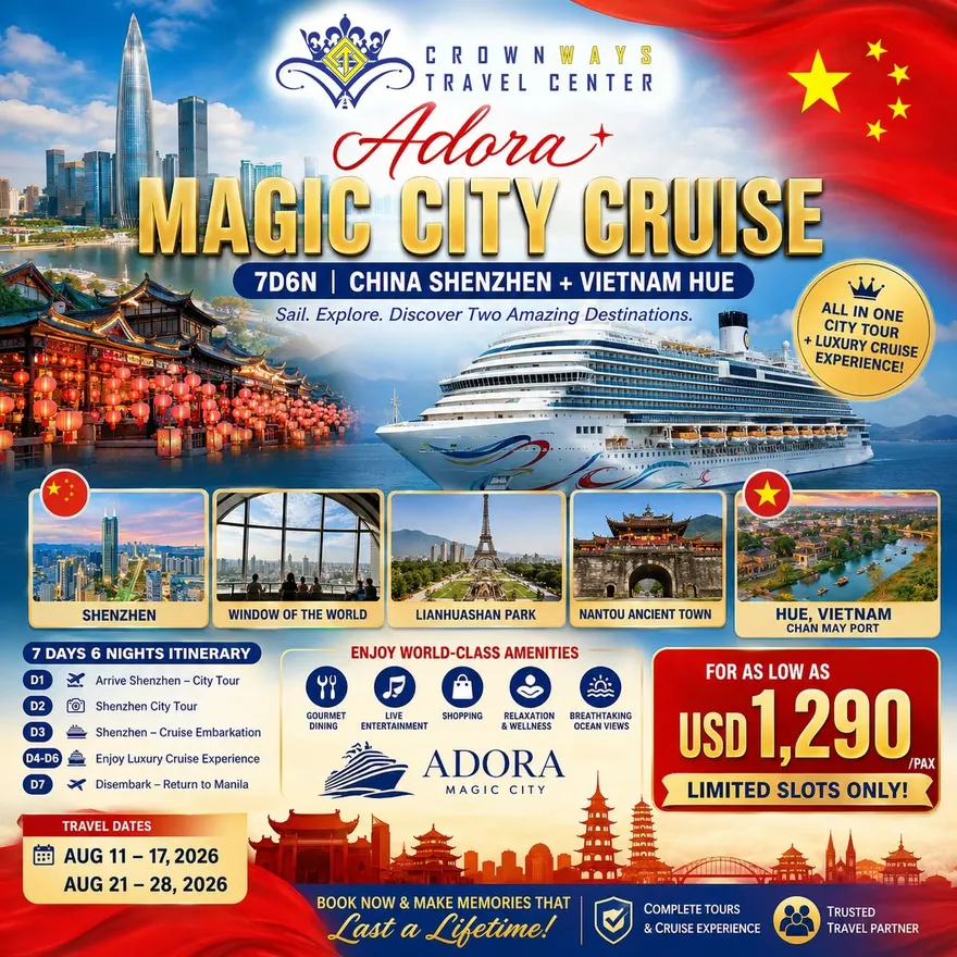 Adora Magic City Cruise: Shenzhen + Hue poster — Shenzhen, China & Hue, Vietnam