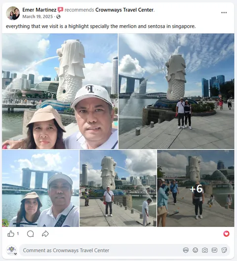 Screenshot of Emer Martinez's Facebook recommendation of Crownways Travel Center
