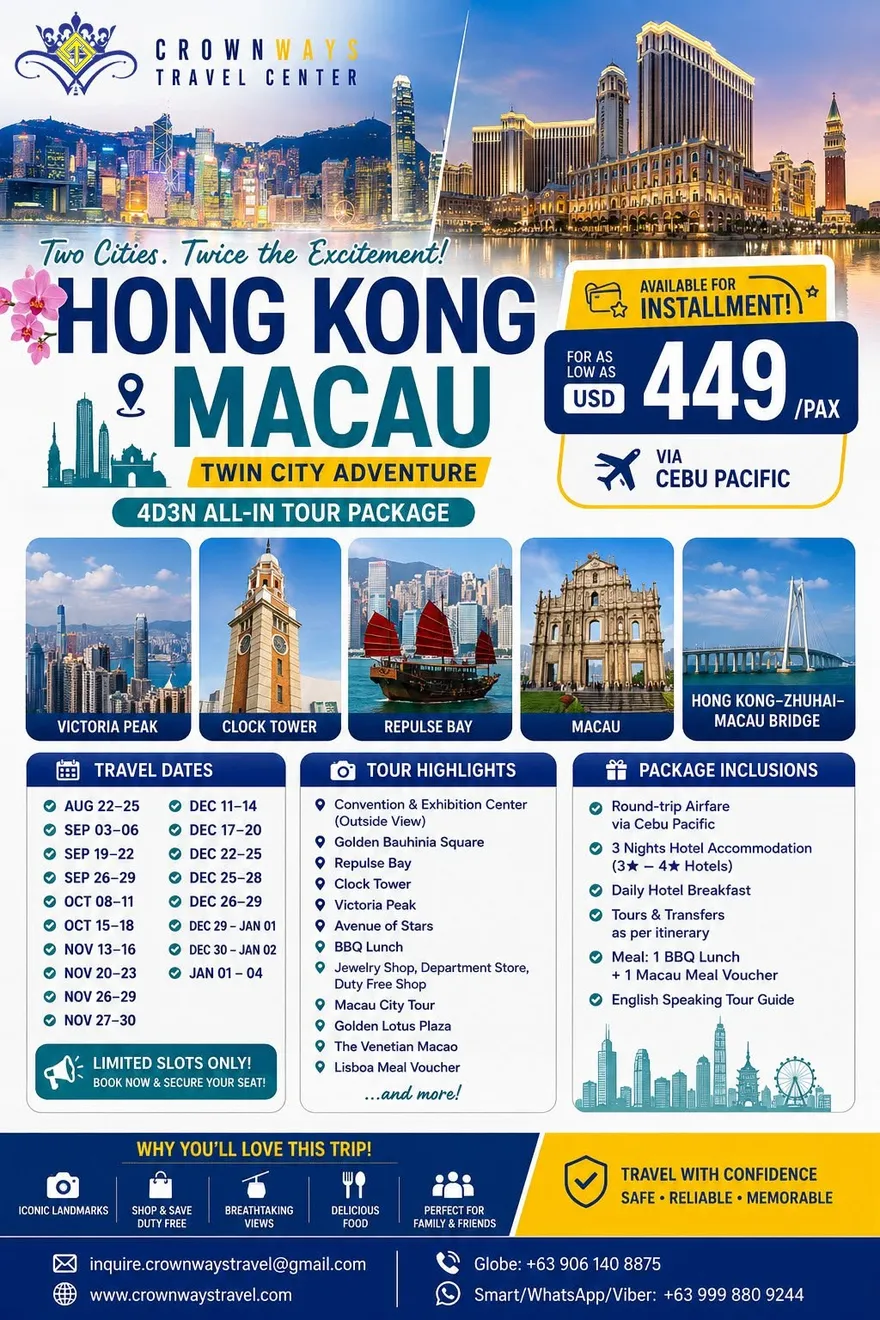 Hong Kong – Macau Twin City Adventure poster — Hong Kong & Macau