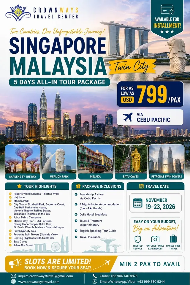 Singapore – Malaysia Twin City Tour poster — Singapore & Malaysia